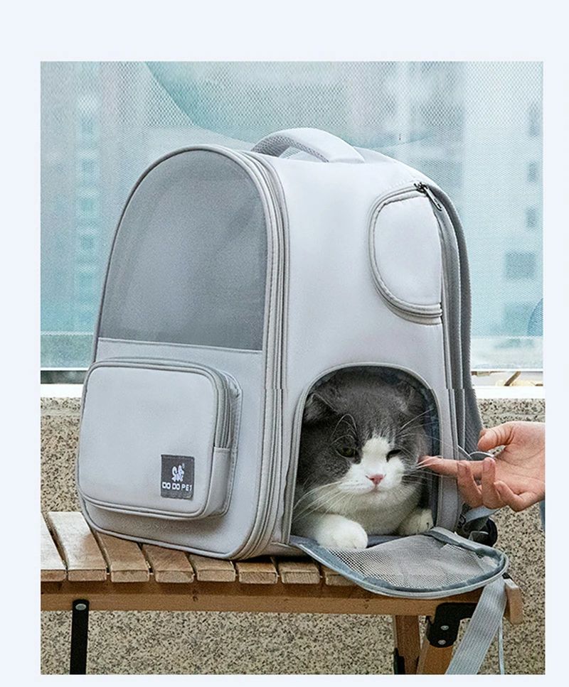 ペットリュック 拡張版 リュックキャリー 2way 猫 犬用 ペットバッグ キャリーケース 小型 簡易 ペットハウス 軽量 コンパクト 収納 移動 通院 持ち運び 便利 多機能 アウトドア メッシュ リュックイヌ ネコ 旅行 いぬ ねこ 防災 全3色 グリーン グレー ピンク activeshop-10052125 Activeshop楽天市場店 サンプル画像2