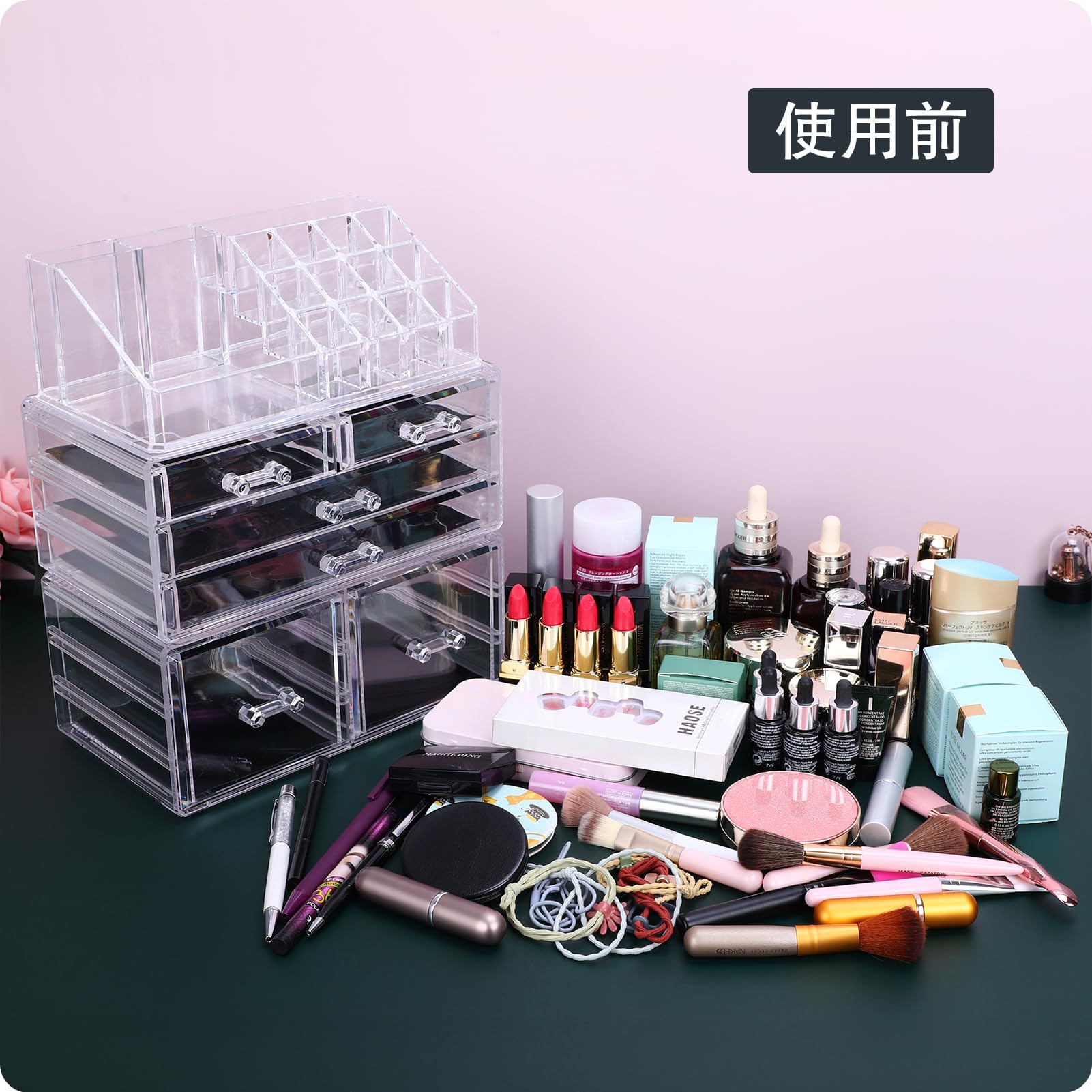【大容量収納】コスメ収納 アクリル メイクボックス 化粧品収納ケース 引き出し付...