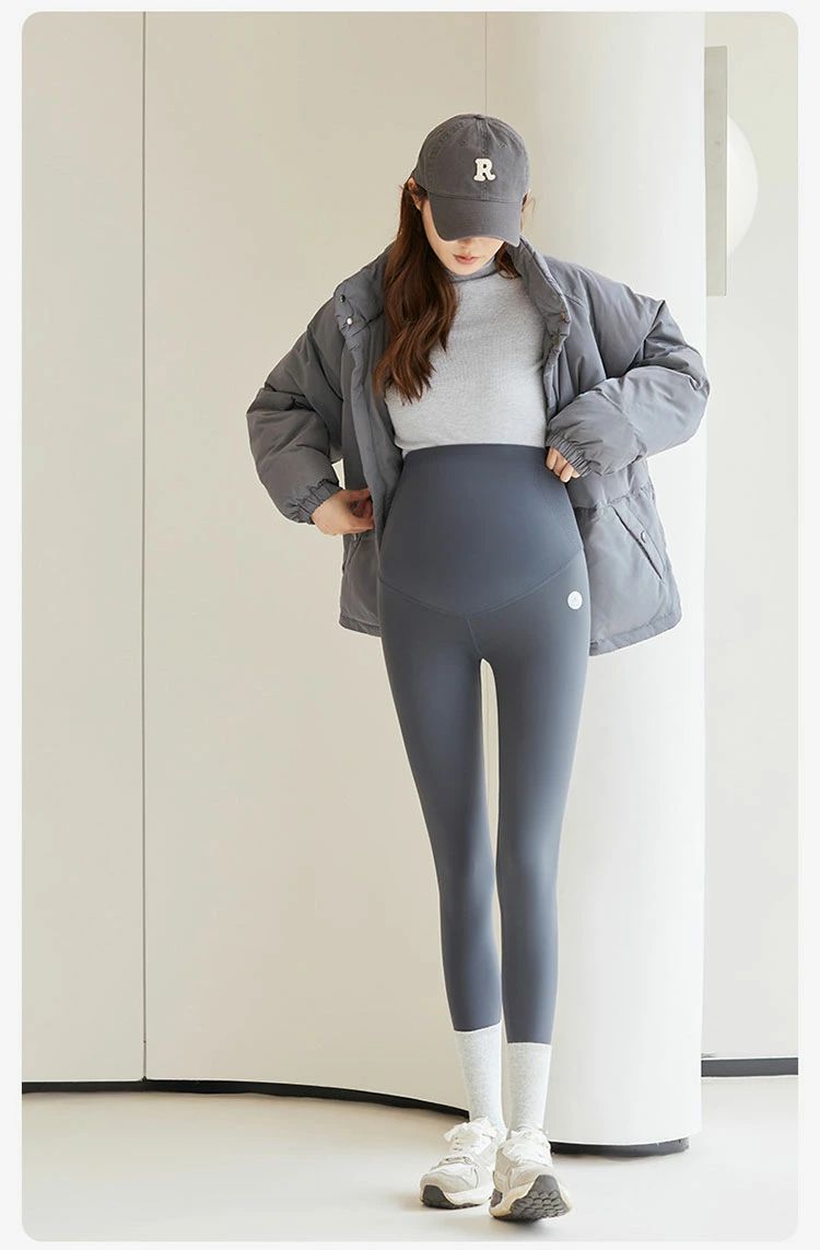 マタニティ パンツ レギンス 妊娠のズボン 秋冬 裏起毛 美脚 フィット ストレッチ ...