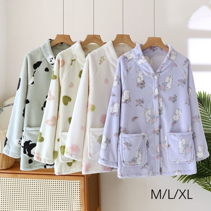 パジャマ ルームウエア レディース 秋 冬 もこもこ トップス 部屋着 長袖 ふわふわ 暖か 着る毛布 ゆったり あったか 上着 モコモコ 前..