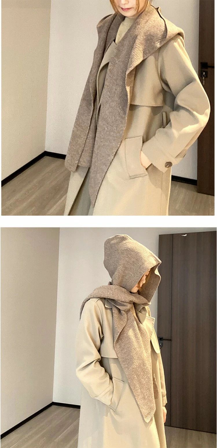 大流行中 大きめニット バラクラバ ネックウォーマー フェイスガード付き ユニセッ...