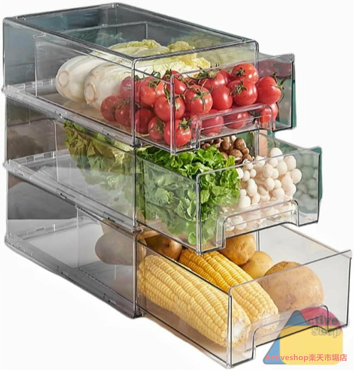 冷蔵庫 引き出し収納 収納ボックス 仕切り収納ボックス 野菜 果物 家庭用 キッチン 鮮度保持 透明収納 ..
