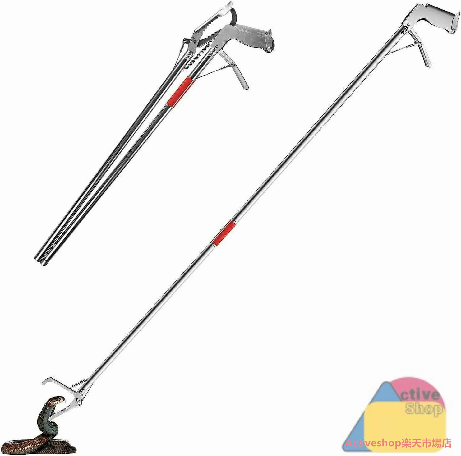 ヘビ捕獲棒 折り畳み スネークキャッチャー 蛇捕獲棒 最長 150cm ステンレス製 超軽量 安全 使いやすい ロック機能 爬虫類 ヘビ 蛇捕まえる道具 マジックハンド ゴミ拾い