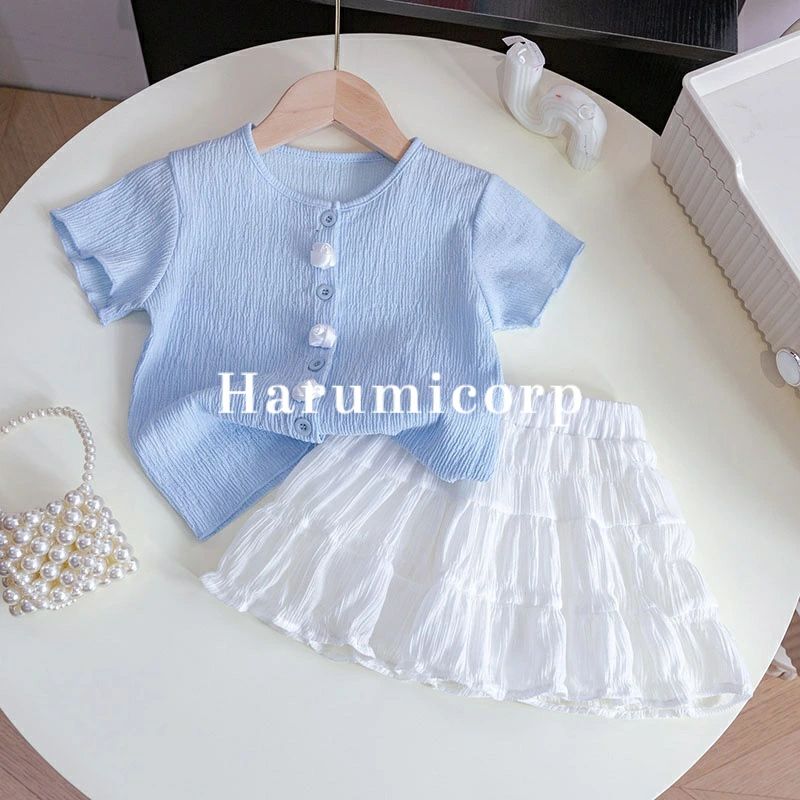 セットアップ キッズ 夏服 半袖 2点セット トップス 半袖 スカート 女の子 上下セ...