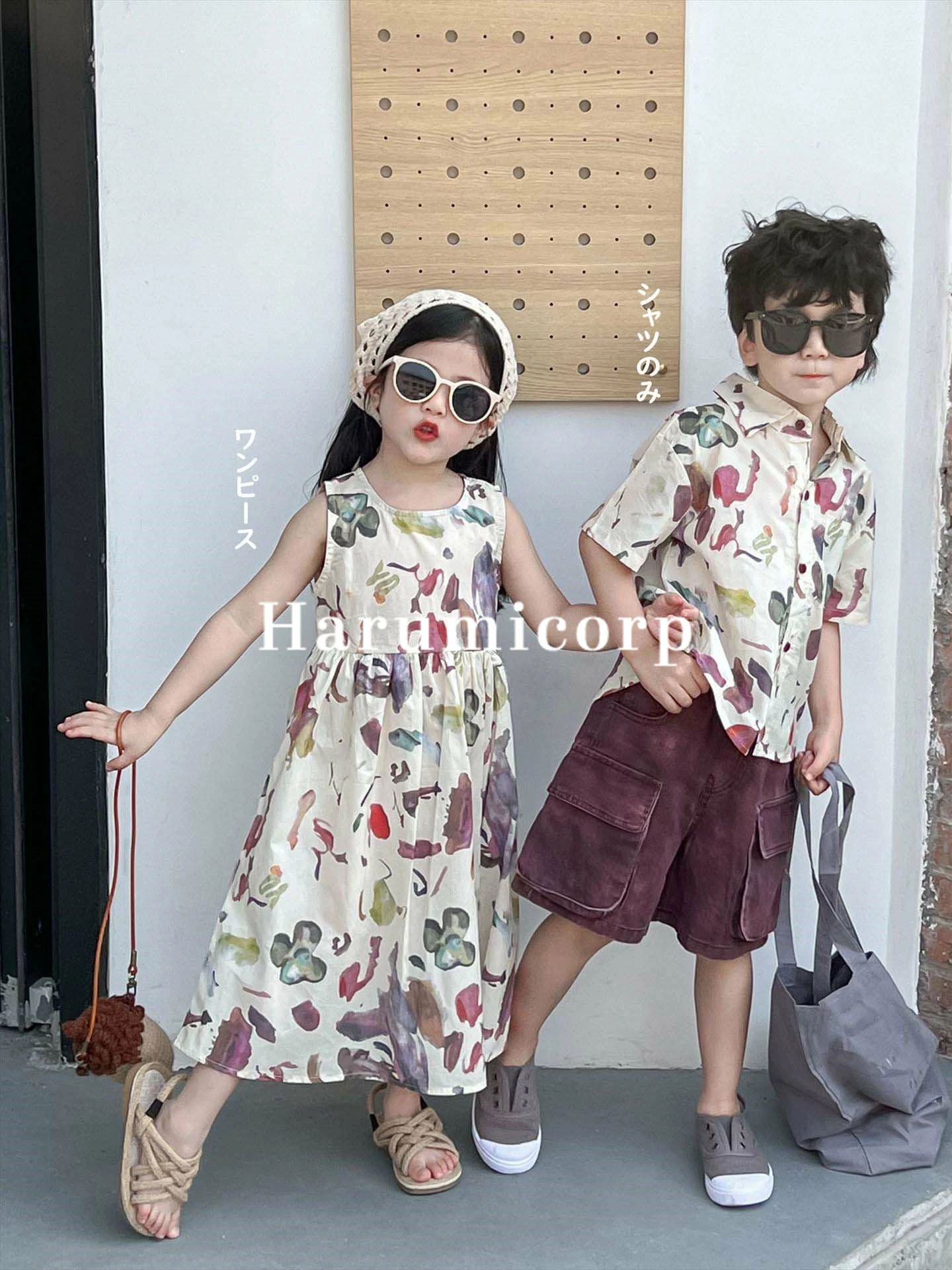 兄妹服 ワンピース 女の子 シャツ 男の子 子供服 トップス 半袖 綿 キッズ ベビー服 夏服 おしゃれ 可愛い ジュニア 赤ちゃん 誕生日 プレゼント 幼稚園 小学生 お出かけ 140cm 130cm 120cm 110cm 100cm 90cm