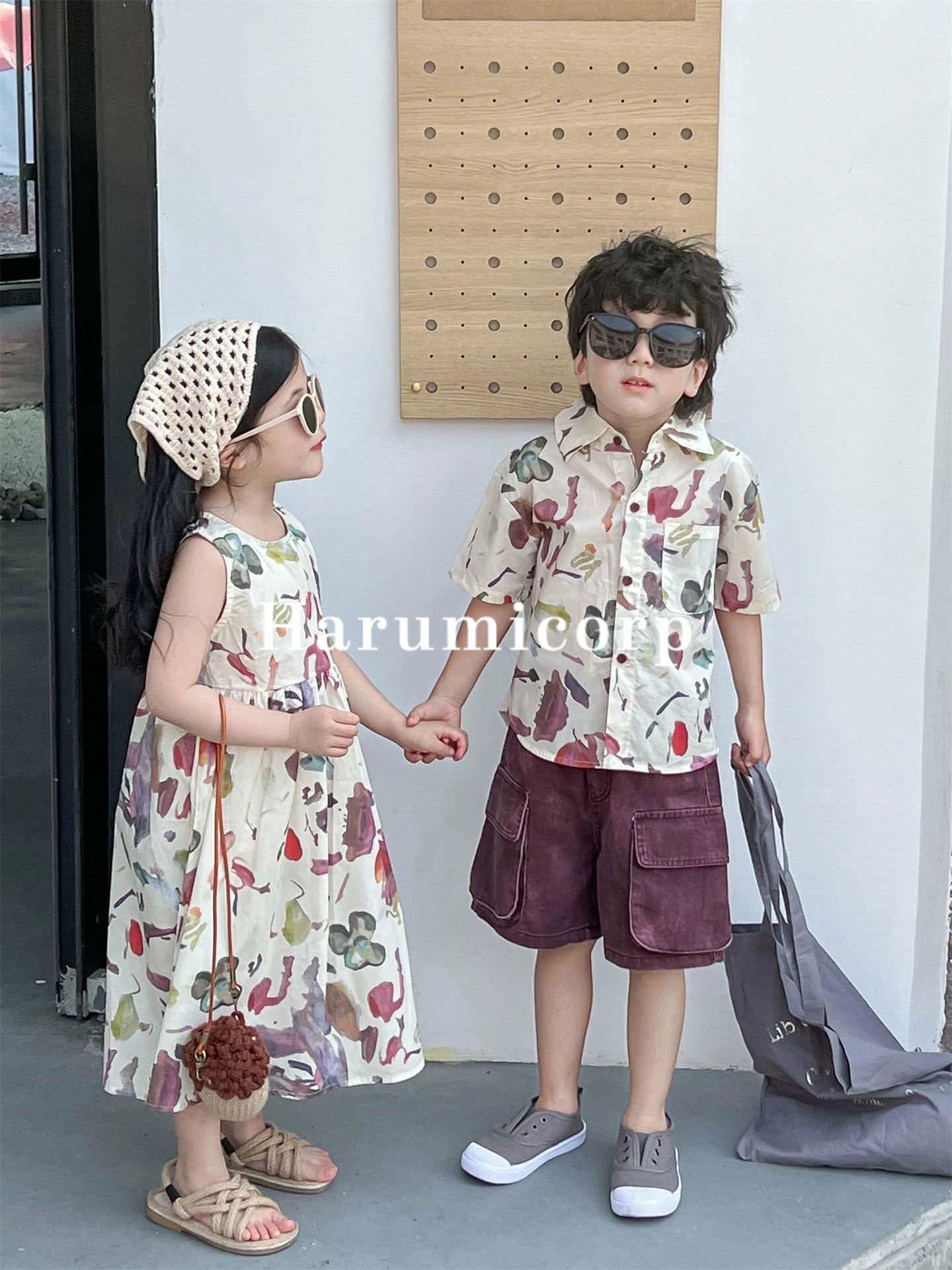 兄妹服 ワンピース 女の子 シャツ 男の子 子供服 トップス 半袖 綿 キッズ ベビー服 夏服 おしゃれ 可愛い ジュニア 赤ちゃん 誕生日 プレゼント 幼稚園 小学生 お出かけ 140cm 130cm 120cm 110cm 100cm 90cm