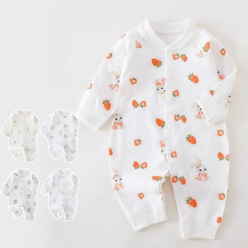 ロンパース ベビー服 綿100％ コットン 新生児 ベビーロンパース 長袖 カバーオール キッズ 59cm 66cm 73cm 80cm 90cm 子供服 女の子 男の子 春 夏 秋 冬 赤ちゃん ボディスーツ ベビー 退院着 前開き 長ズボン ルームウェア 部屋着 パジャマ おしゃれ 出産祝い プレゼント