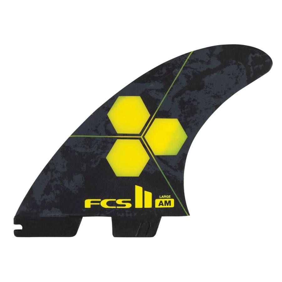 AM PC Large yellow Tri-quad Rerail fin (5FINS)