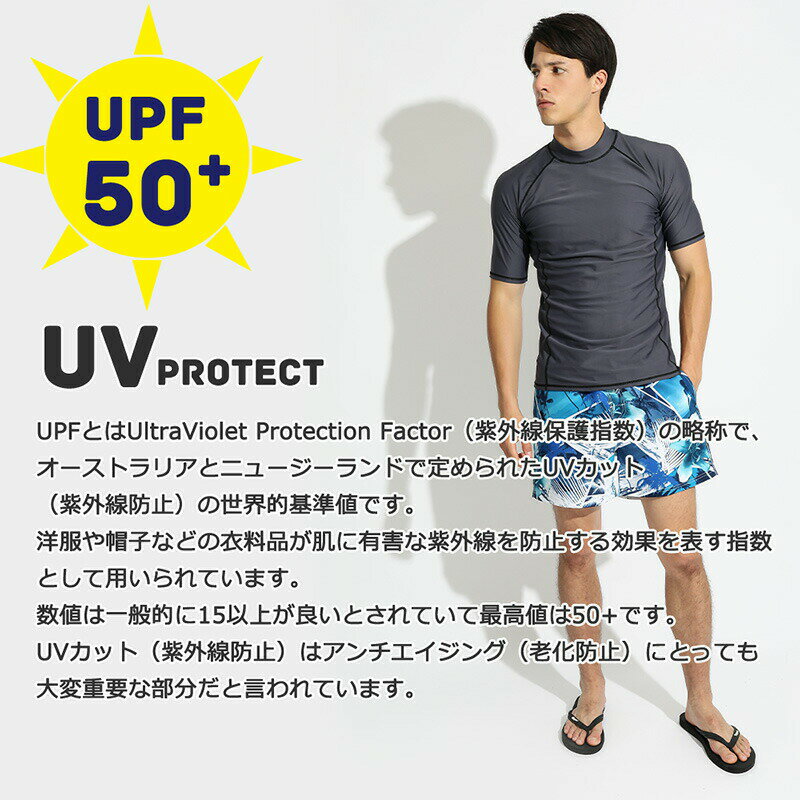 ラッシュガード メンズ 半袖 シャツ tシャツ 水着 大きいサイズ uvカット uv upf50+ 紫外線対策 日焼け予防 体型カバー プール 海 海水浴 サウナ サーフィン ウェットスーツ シュノーケリング おしゃれ 水陸両用