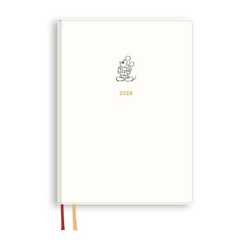 ダイゴー 手帳 2026 スケジュール帳 ディズニー ウィークリー レフト B6 ミッキー ホワイト E6205 2025年 12月始ま 送料無料