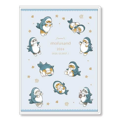 2026年手帳 B6 ブロックウィークリーmofusand/サメにゃん 送料無料