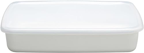 野田琺瑯(Nodahoro) 保存容器 ホーロー 耐熱 角型 レクタングル 浅型 Lサイズ シール蓋付 中身が見える ホワイトシリーズ 送料無料