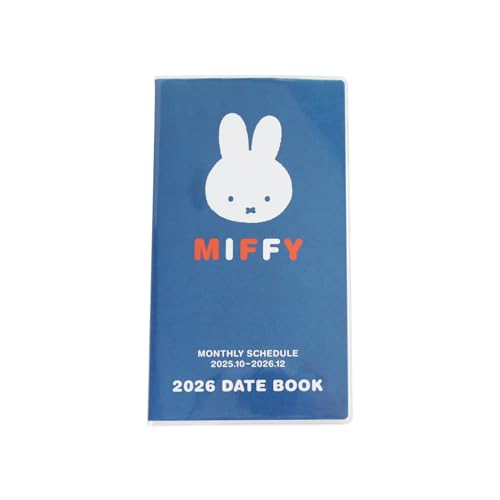 スクエア ミッフィー 手帳 2026年 マンスリー 青 06BD-2B (2025年10月始まり) 送料無料