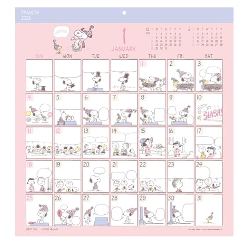 2026年カレンダー コミックデザイン/PEANUTS 送料無料