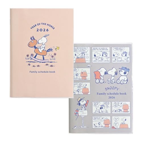 クツワ 手帳 スヌーピー 家族手帳 2026年 B6 マンスリー 日曜始まり 干支とコミック 657SQC 2025年12月始まり 送料無料