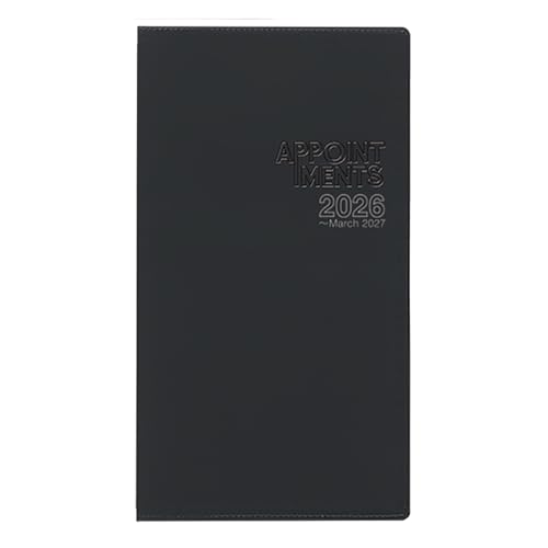 コレクト 手帳 2026 スケジュール帳 アポイントメントダイアリー マンスリー ホリゾンタル 黒 D-62-BK ..