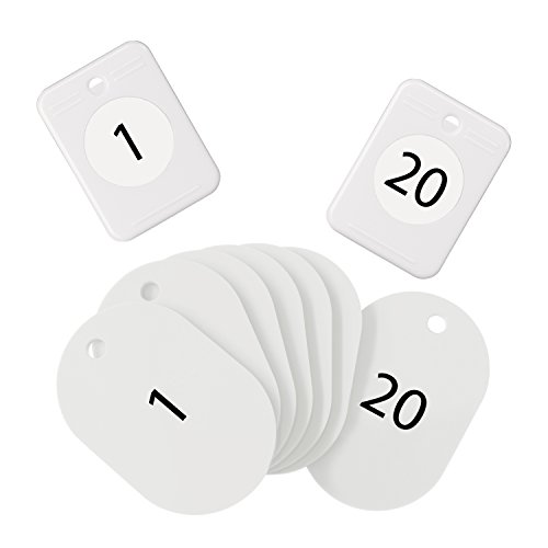 オープン工業 クロークチケット 親子札 番号札 1-20番 セット 白 BF-150-WH 送料無料