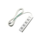 エレコム(ELECOM) 電源タップ 3ピン 4個口 2.5m ホワイト T-T1A-3425WH 送料無料