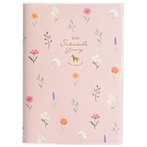 クツワ 手帳 カラーインデックス手帳 2026年 B6 マンスリー 日曜始まり フラワーピンク 130SHA 2025年12月始まり 送料無料