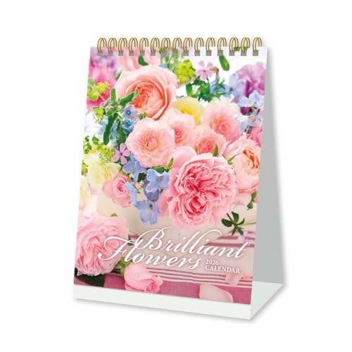 新日本カレンダー 2026年 カレンダー 卓上 Brilliant Flowers NK4250 送料無料