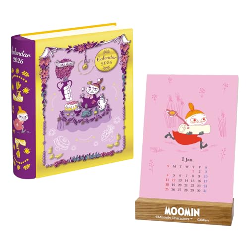 学研ステイフル 2026 カレンダー ムーミン 卓上 BOOK缶 スタンド付 リトルミイ M21002 2026年 1月始まり 送料無料