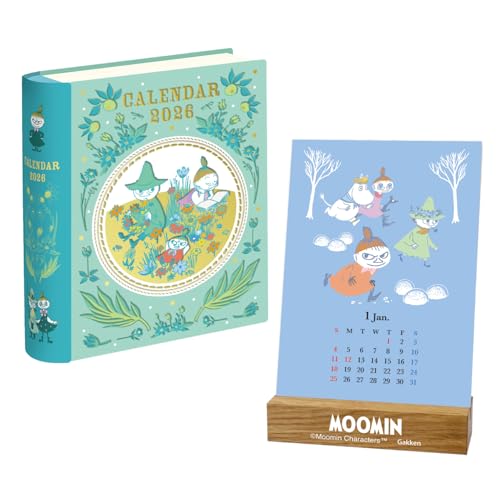 学研ステイフル 2026 カレンダー ムーミン 卓上 BOOK缶 スタンド付 スナフキン M21003 2026年 1月始ま..