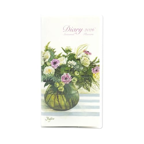 橋本不二子 手帳 2026年 SS マンスリー ピンクと白のバラ DY-145 (2025年12月始まり) 送料無料