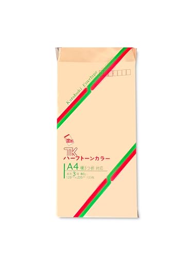 寿堂 封筒 カラー封筒 ピンク 枠付き パステルカラー ハーフトーン サイド貼 長形3号 長3 80g 100枚 03429 送料無料