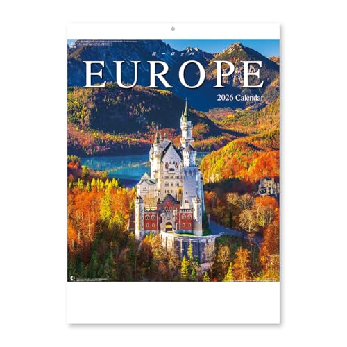 新日本カレンダー 2026年 カレンダー 壁掛け ヨーロッパ 年表付 NK28 送料無料