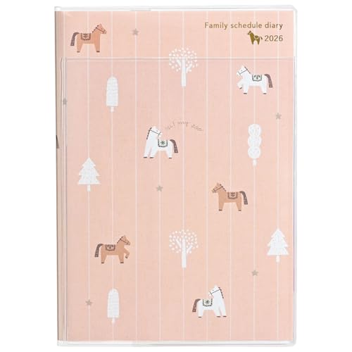 クツワ 手帳 HI! MY ZOO 家族手帳 2026年 B6 ウィークリー 日曜始まり ポニー HZ050 2025年12月始まり 送料無料