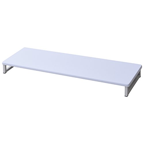 山善(YAMAZEN) モニター台 幅80×奥行25×高さ8cm キーボード収納 PC台 組立かんたん ホワイト/アイボリー DTS-8 送料無料