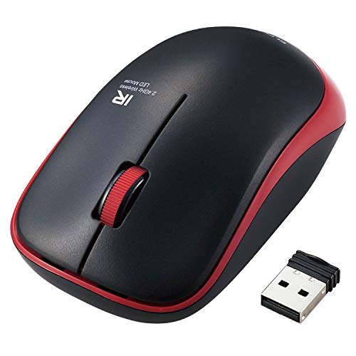 エレコム(ELECOM) ワイヤレスマウス ENELO M-IR07DRSKRD 抗菌 静音 電池寿命約2.5年 3ボタン レッド 送料無料
