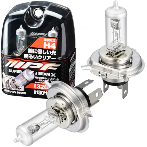 IPF ヘッドライト フォグランプ ハロゲン 車用 H4 3200K 純正色 12V用 2本入 車検対応 スーパーJビーム クリアー J 送料無料