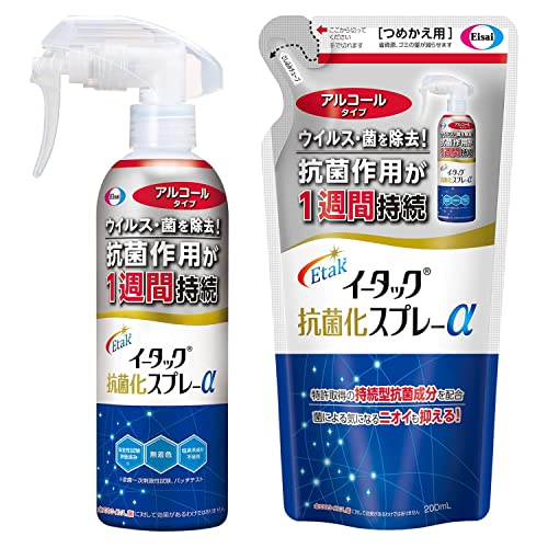 イータック抗菌化スプレーα アルコールタイプ (本体+つめかえ用セット) 送料無料