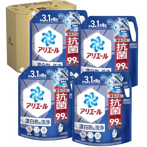アリエール 洗濯洗剤 液体 超抗菌プレミアム 漂白剤級洗浄 清潔でさわやかな香り 詰め替え 2210gx4袋 [大容量] [ケース品] 送料無料