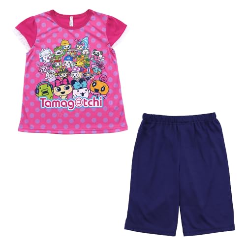 [バンダイ] パジャマセット たまごっち 女児 勇気がでる！光るパジャマ 半袖 半ズボン 上下セット 光る勇気リング付き まめっち めめっち ビ