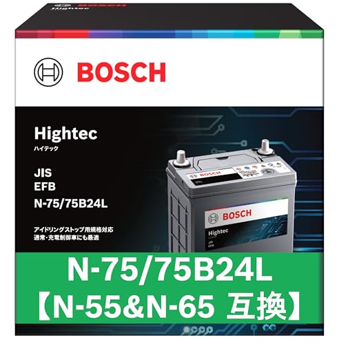 BOSCH (ボッシュ) 国産車バッテリー HT-N-75/75B24L Hightec JIS EFB アイドリングストップ車・充電制御車・標