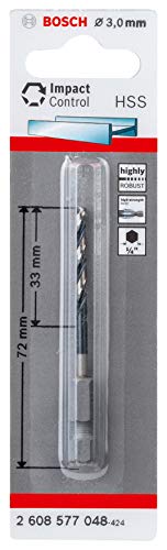 Rakuten - ボッシュ(BOSCH) IXO用ドリルアダプター専用ドリルビット3mmφ 2608577048 奥行0.3×高さ7.2×幅0.635cm