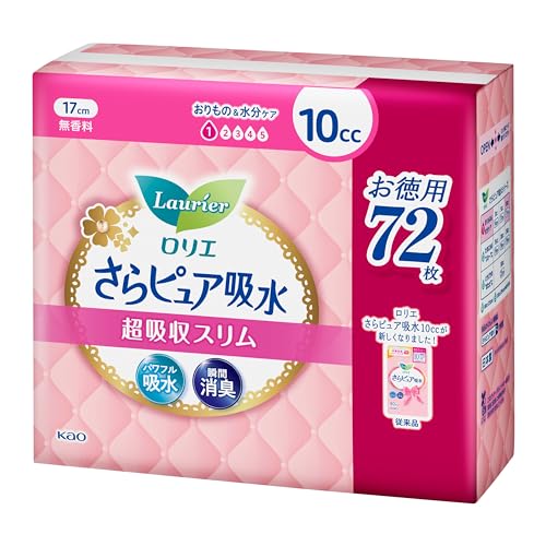 ロリエさらピュア吸水 超吸収スリム 10cc 72枚 無香料 (パンティライナー 吸水ケア 尿もれパッド)