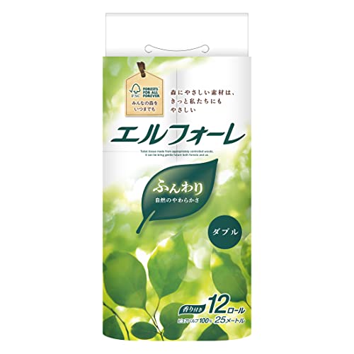 エリエール トイレットペーパー エルフォーレ 25m×12ロール ダブル パルプ100%