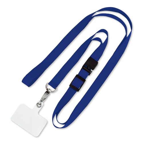 [オープン] 工業 ストラップ ロングストラップ スマートフォン 肩掛け 青 NX-208P-BU