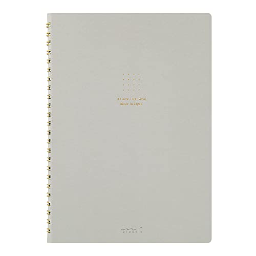 ミドリ(MIDORI） ノート リングノート カラー ドット方眼 グレー A5 15330006