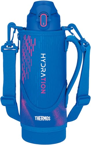 Rakuten - サーモス 水筒 真空断熱スポーツボトル 1L ブルーピンク 保冷専用 子供用 ポーチ付き 肩に優しいストラップ FJS-1000F BLP