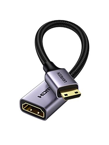 UGREEN Mini HDMI 変換 オスメス ミニHDMI 変換ケーブル (ミニHDMIタイプCオス - タイプAメス) HDMI 2.0