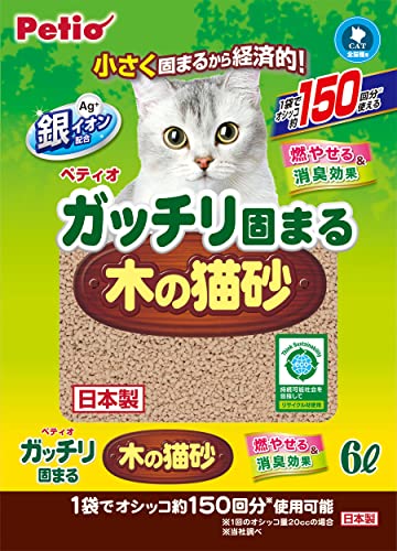 ペティオ (Petio) ガッチリ固まる木の猫砂 6L