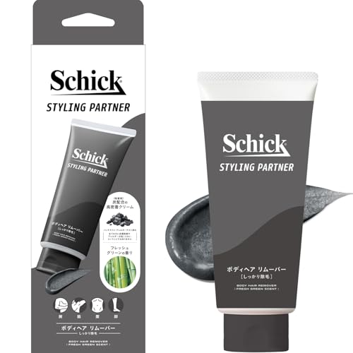 Schick(シック) スタイリングパートナー ボディヘア リムーバー しっかり除毛 男性用 除毛クリーム フレッシュグリーンの香り 150g