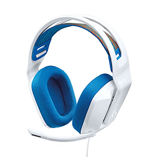 Logicool G ゲーミングヘッドセット G335 ゲーミング ヘッドセット G335WH 軽量 222g 3.5mm 有線 立体音響 ステ