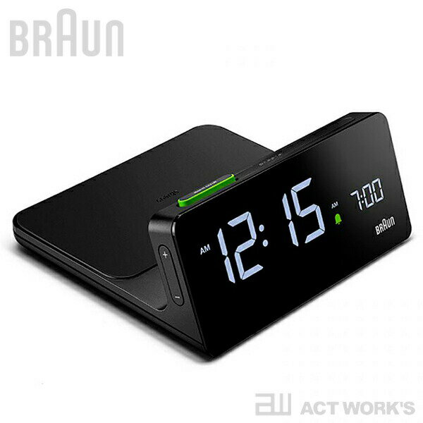 BRAUN BC21B デジタルアラームクロック Qi ワイヤレス充電機能 