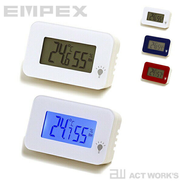 《全3色》EMPEX シュクレ・イルミー 温度・湿度計 【エンペックス デザイン雑貨 温度計 湿度計 気温 室温 空気 乾燥 …