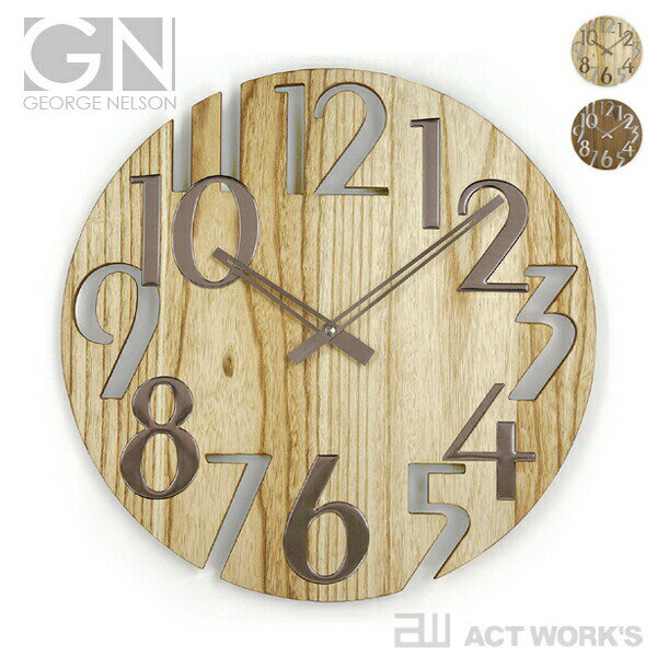 《全2色》GEORGE NELSON Wall Clock GN215NT/GN215WB ウォールクロック 【ジョージネルソン デザイン雑貨 掛時計 かけ時計 とけい 壁掛け 置き時計 アナログ 表示 置時計 オフィス 店舗】